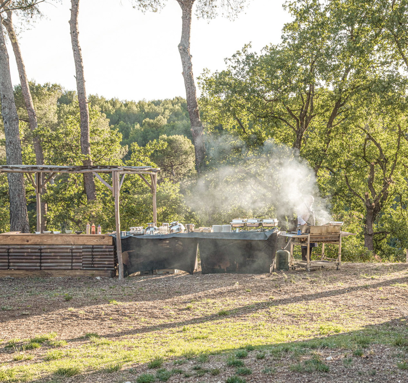 paillotte bar frigo plancha